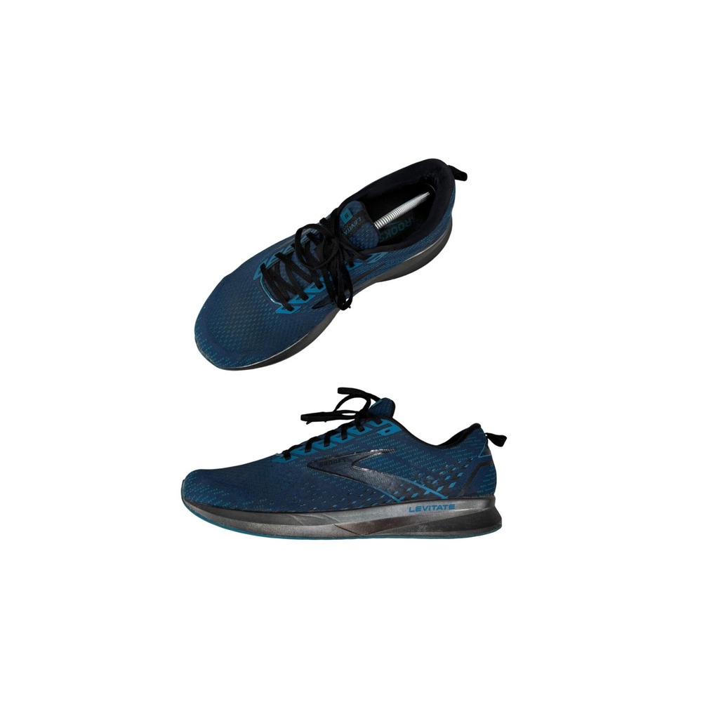 Brooks Levitate 5 Running Shoes Blue Black Silver Mesh Sneaker Men's Size 12.5 - Picture 1 of 12